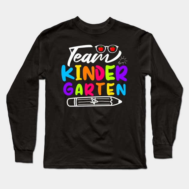 Team Kindergarten Boys Teacher Back To School Kinder Crew T-Shirt Long Sleeve T-Shirt by drag is art